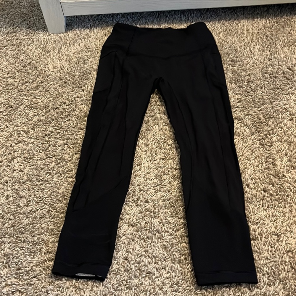 Lululemon black capris leggings size 4.
